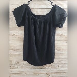 NWT CHASER Gauzy Cotton Shirred Off Shoulder top